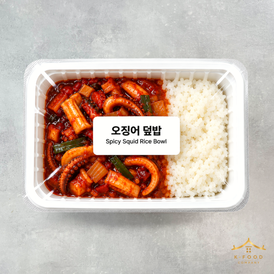 오징어 덮밥 (완조리) Spicy Squid Rice Bowl (Cooked)
