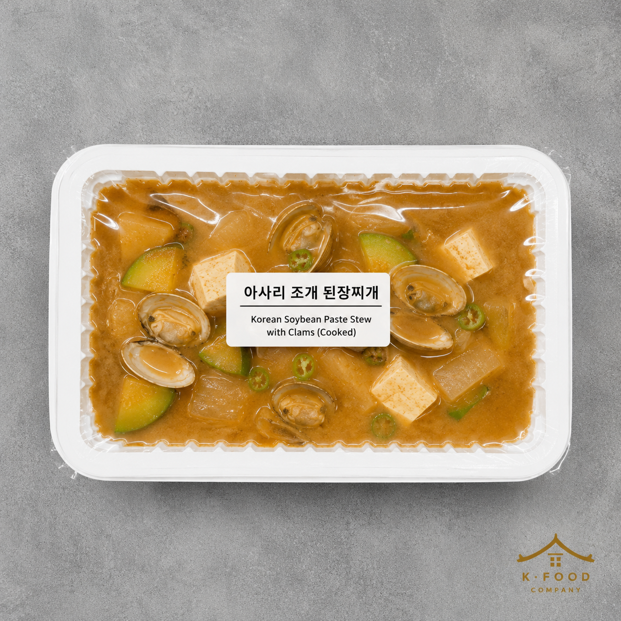 아사리 조개 된장찌개 (완조리) Korean Soybean Paste Stew with Clams (Cooked)