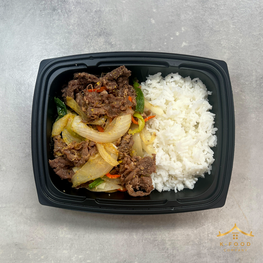 소불고기 덮밥 (완조리) Beef bulgogi rice bowl (Cooked)