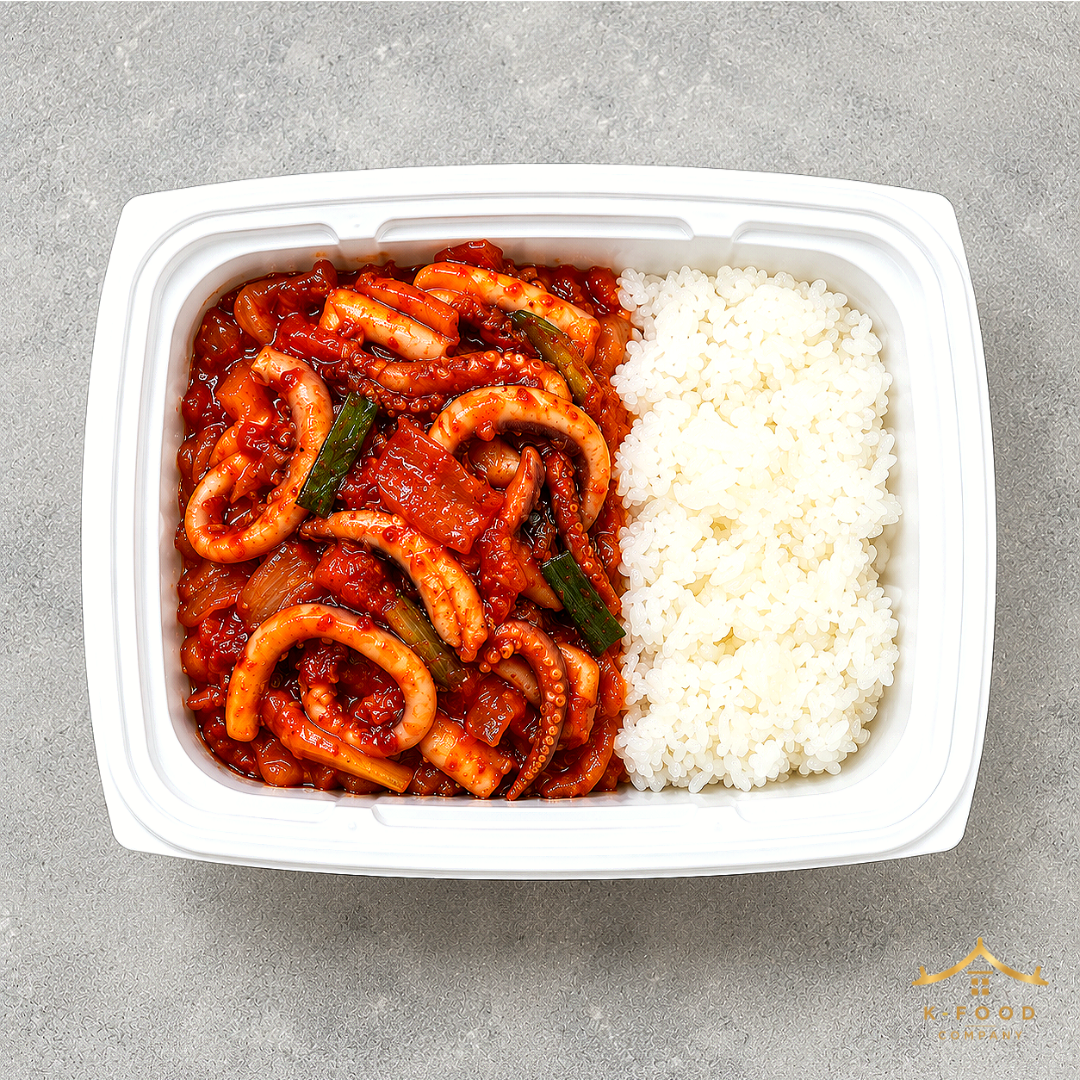 오징어 덮밥 (완조리) Spicy Squid Rice Bowl (Cooked)