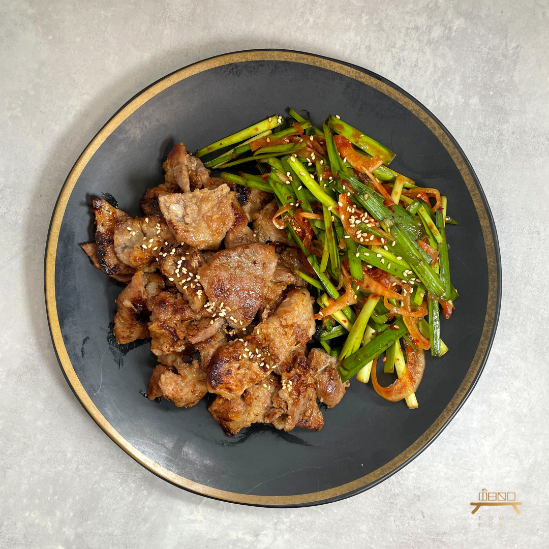 맥적구이 & 부추무침 조리법 Soybean Paste Grilled Pork with Chinese Chive Salad Recipe