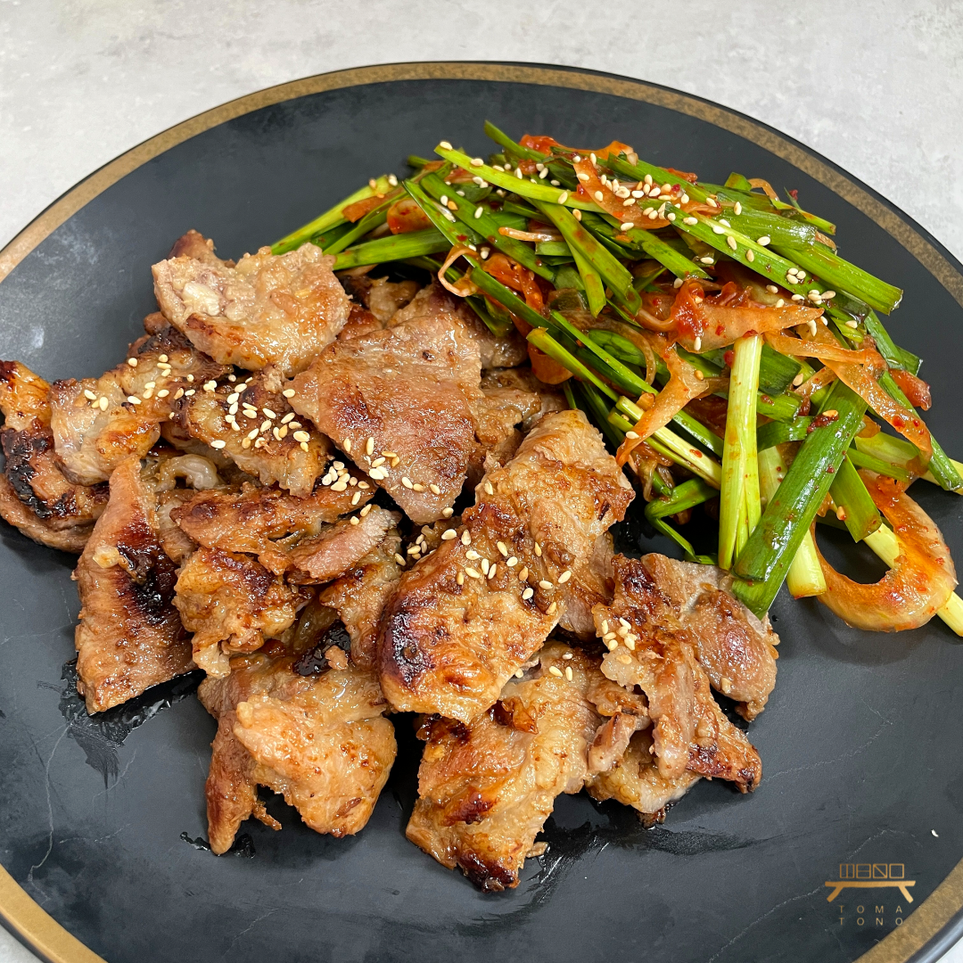맥적구이 & 부추무침 조리법 Soybean Paste Grilled Pork with Chinese Chive Salad Recipe