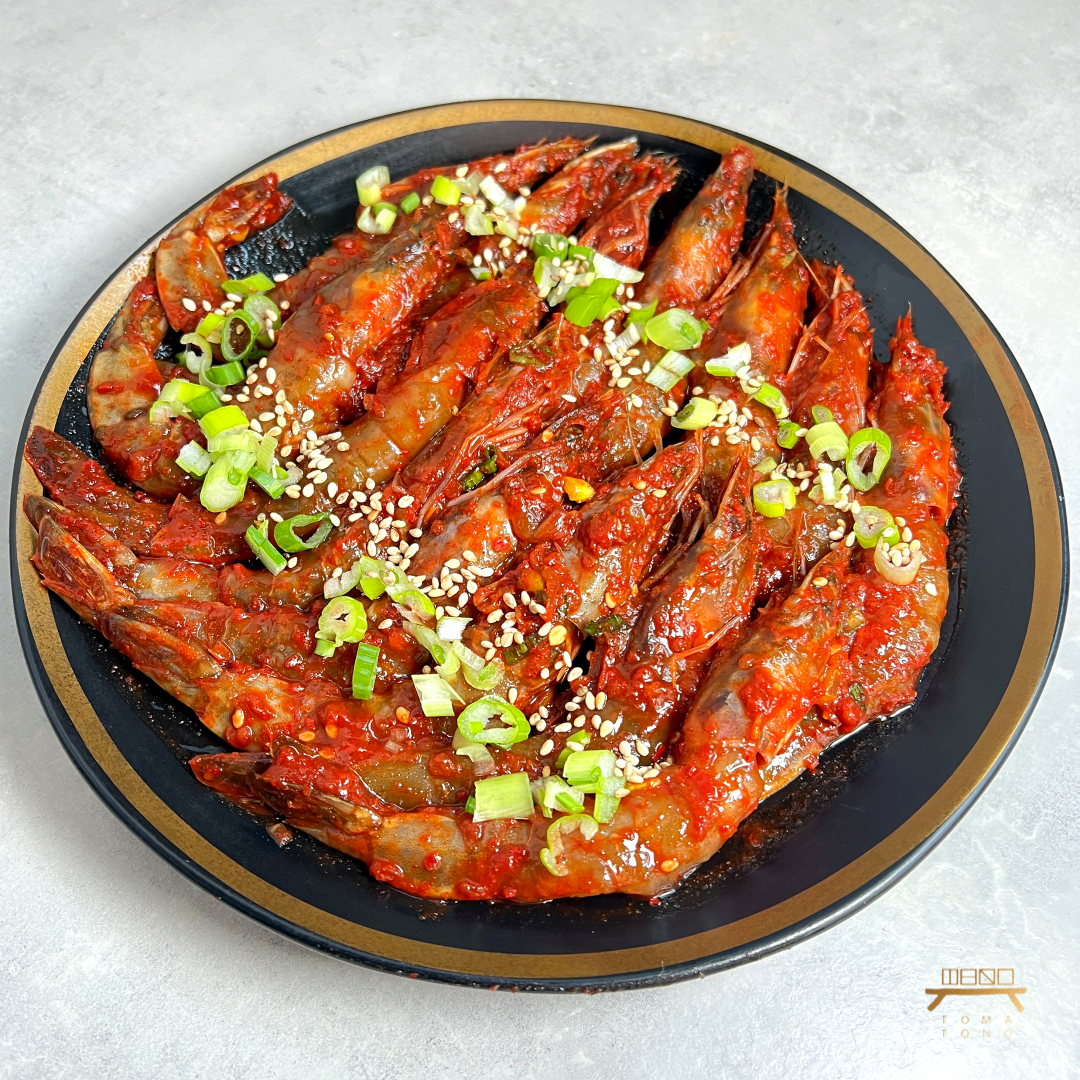 양념 깐새우장 (완조리) Peeled Raw Shrimp in Spicy Sauce (Cooked)