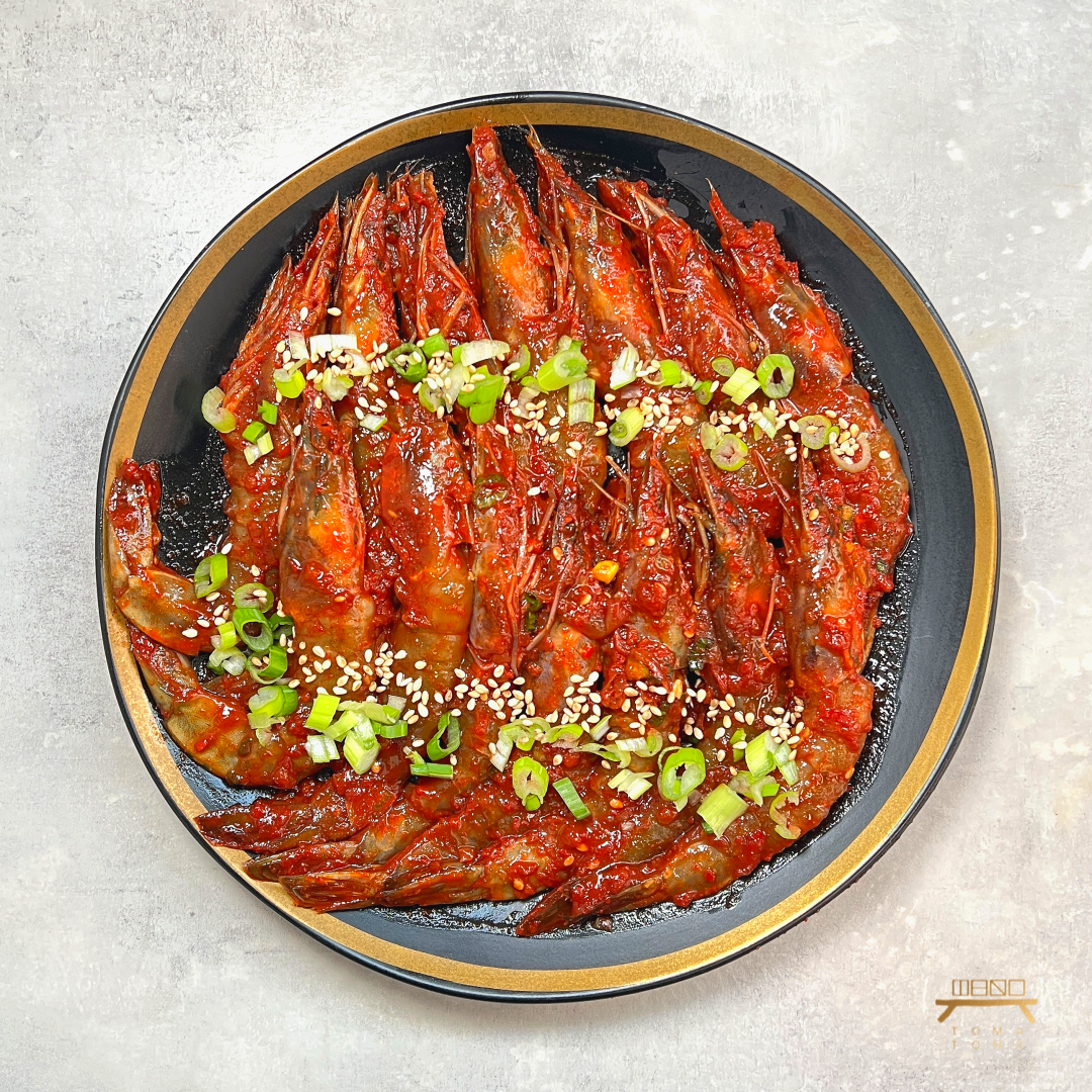 양념 깐새우장 (완조리) Peeled Raw Shrimp in Spicy Sauce (Cooked)
