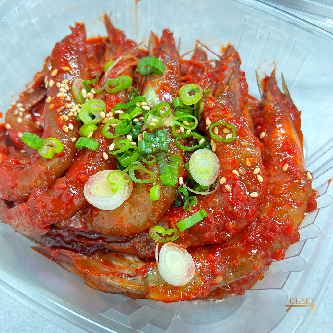 양념 깐새우장 (완조리) Peeled Raw Shrimp in Spicy Sauce (Cooked)
