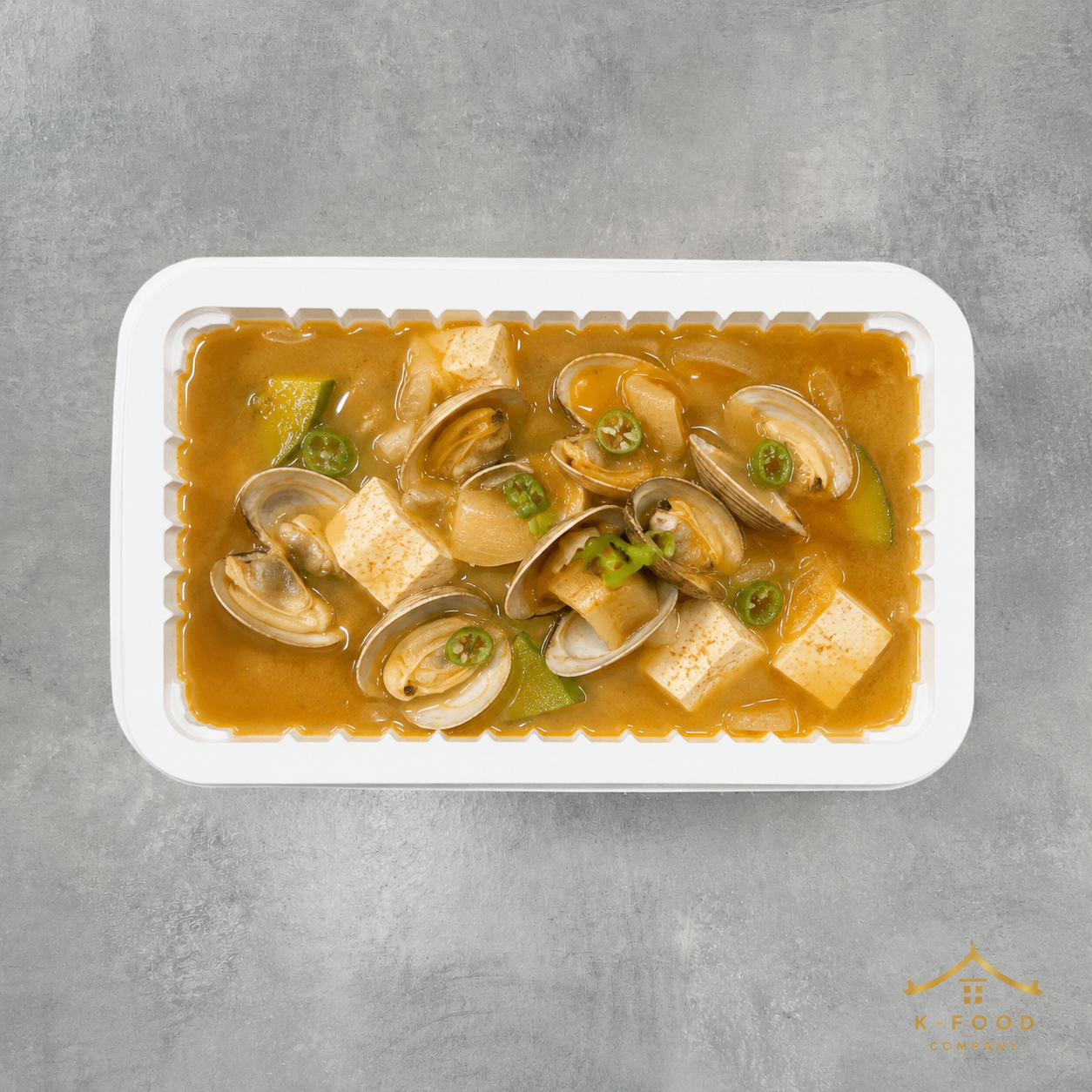 아사리 조개 된장찌개 (완조리) Korean Soybean Paste Stew with Clams (Cooked)