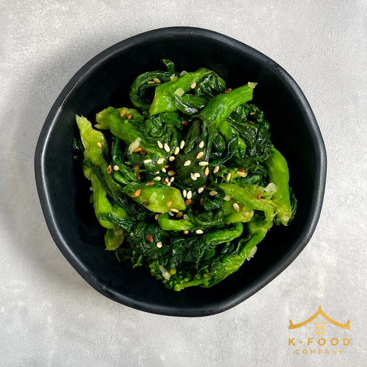 유채 순 나물무침 (완조리) 조리법  Seasoned Canola Herbs (Cooked) Recipe